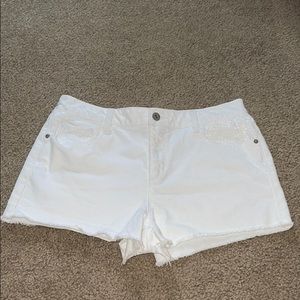 White Jean Shorts